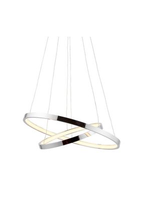 Netlighting Kline Ceiling Pendant Light Chrome Frosted Acrylic in Grey