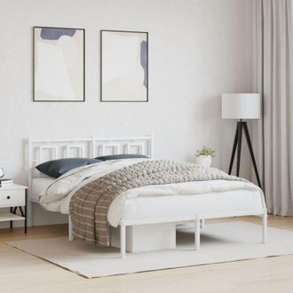 vidaXL Vidaxl - Giroletto con Testiera Metallo Bianco 140x190 cm