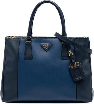 Prada Pre-owned Prada Medium Bicolor Saffiano Lux Galleria Double Zip Satchel 2936JPWLHFSG8Z7K