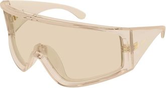 Saint Laurent Shield Zonnebril - Dames - Zonnebrillen - Beige - ONE Size - Accessoires