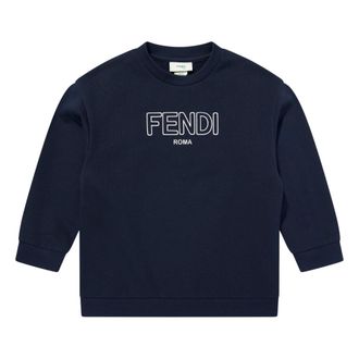 Fendi Logo Sweatshirt - male - Fendi - Kids Sweatshirts - Blue - 6 Y - Kids