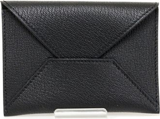 Herm&egrave;s Kara Black Chevre Myzore Leather Pouch (Pre-Owned)