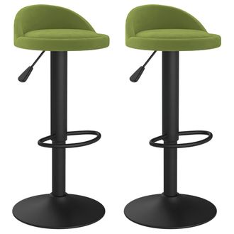 vidaXL Sgabelli Da Bar 2 Pz Verde Chiaro In Velluto Vidaxl