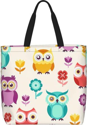 Generic Women Handbag Owl Pattern Handbag Waterproof Reusable Shoulder Bags, For Christmas, Daily, Birthday, Work, Swim