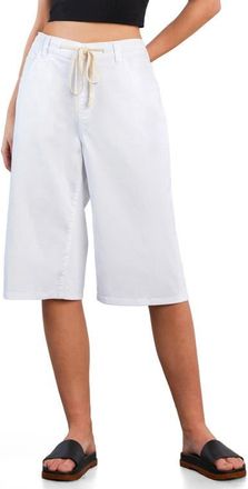 HINT OF BLU Hob Drawstring Denim Shorts in White at Nordstrom, Size X-Small
