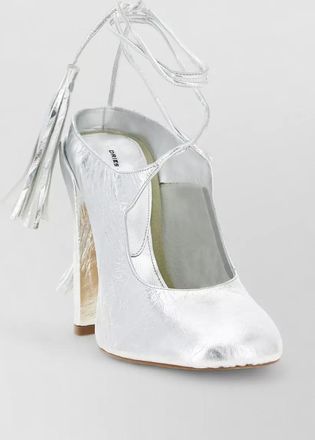 Dries Van Noten leather mules block heel closed toe tassels