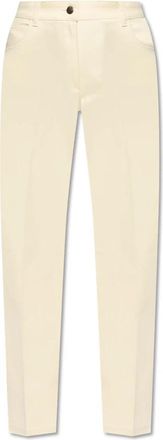 Moncler Katoenen broek - Dames - Straight fit broeken - Beige - XS - Katoen - Broeken