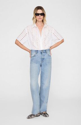 Anine Bing Lincoln Shirt in White at Nordstrom, Size X-Small