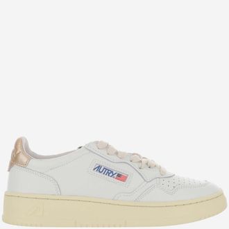Autry White Gold Logo Sneakers