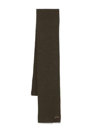 Paul & Shark logo-patch scarf - men - Virgin Wool - One Size - Green