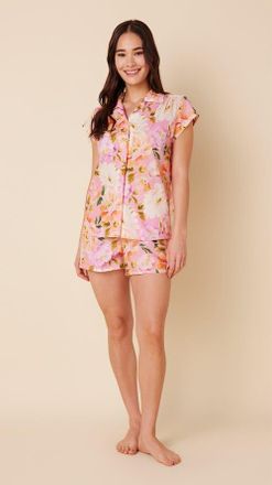 The Cats Pajamas Luxe Pima Short Set in Blush Rose at Nordstrom, Size X-Small