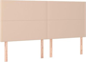 vidaXL Cabecero Luces Led Cuero Sint&eacute;tico Capuchino 180x5x118/128 Cm Vidaxl