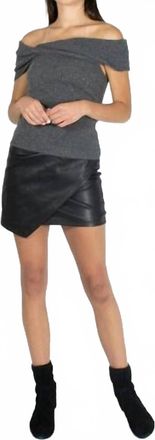 Autumn Cashmere Off The Shoulder Cowl Twist Glitter Sweater In Grey