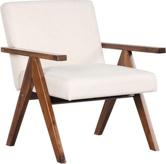 Costway Modern Accent Chair Linen Fabric Armchair w/ Soft Padded Cushion Beige