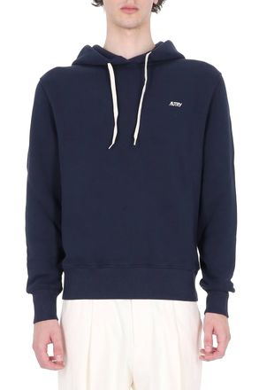 Autry Blue Cotton Hooded Sweatshirt