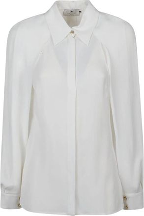 Elisabetta Franchi Georgette Blouse - Dames - Overhemden - Beige - M - Overhemden