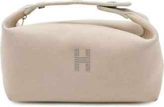Herm&egrave;s Pre-owned Canvas PM Cosmetic Pouch - Dames - Vintage Handtas - Beige - ONE Size - Vintage