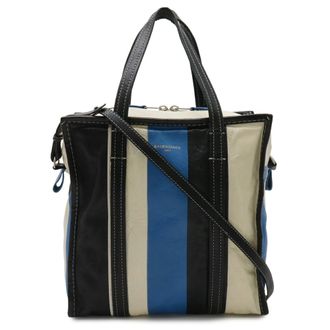 Balenciaga Beige Gray Orange White Leather Shoulder Bag Tote Bag (Pre-Owned)