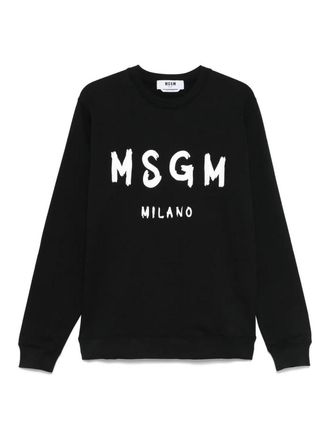 Msgm M. S.G. M. Logo Print Crew Neck Sweatshirt