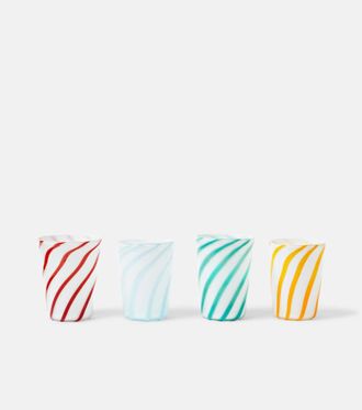 BITOSSI HOME Set of 4 striped glasses