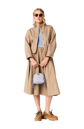 Maje Cotton bomber jacket in Mastic Beige at Nordstrom, Size 42 Eu