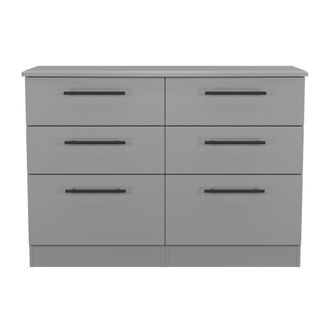 Welcome Furniture Harrow Ready Assembled 6 Drawer Wide Chest in Dusk Grey - Welcome Furniture | TJ Hughes