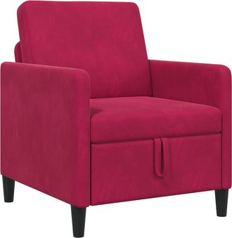 vidaXL Sof&aacute; Con Almacenamiento Rojo Vino 72 X 78 X 87 Cm Poli&eacute;ster Vidaxl