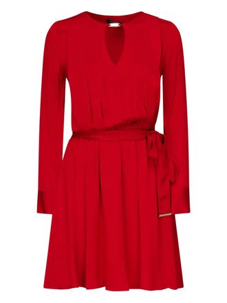 Marciano keyhole-neck belted dress - women - Viscose - 38 - Red