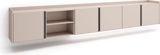 Skraut Home Skraut Home - Mueble Tv, Televisi&oacute;n, Muebles De Sal&oacute;n, Almacenaje, 309x35x50cm, Para Tv Hasta 80, Colgado, Suspendido, Led, Estilo Moderno, Beige