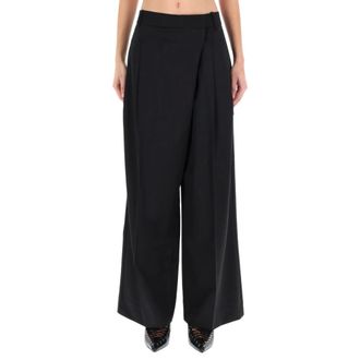 Ganni Pantaloni Cross-over - - Trousers - Donna - Nero - M