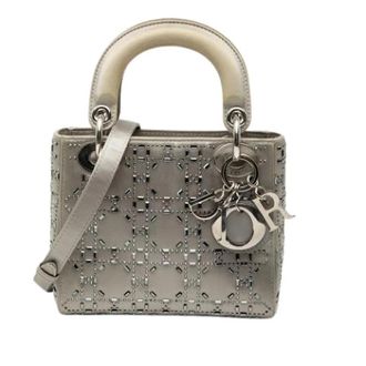 Dior Pre-owned Lady Dior - Dames - Vintage Handtas - Grijs - ONE Size - Satijn - Vintage