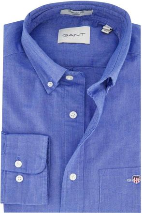 GANT Overhemden, Heren, Blauw, 2Xl, Casual Blauw Overhemd