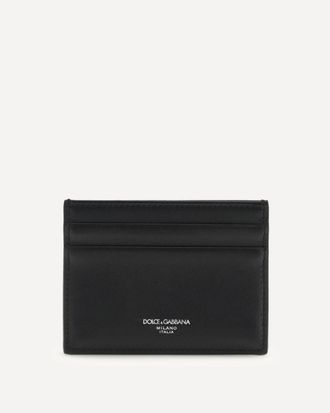 Dolce & Gabbana Calfskin plong&eacute; Cardholder with woven detail Male UNI