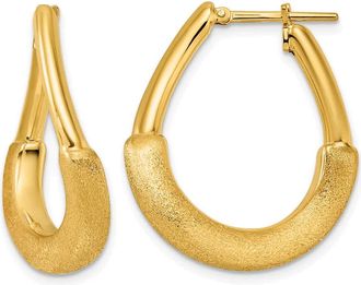Diamond2Deal 14K Yellow Gold Fancy Twisted Hoop Earrings
