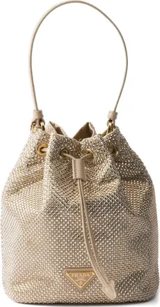 Prada Crystal-embellished Drawstring Bucket Bag