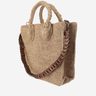 Ibeliv Raffia Bag With Leather Details