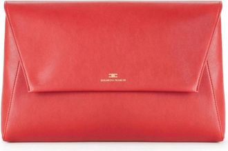 Elisabetta Franchi Leren Clutch Tas - Dames - Clutches - Rood - ONE Size - Leer - Tassen