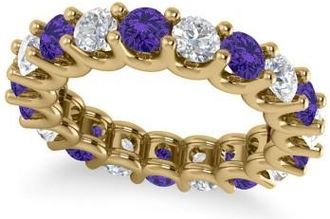 Allurez Diamond & Tanzanite Eternity Wedding Band 14k Yellow Gold (3.53ct)