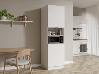 Vente-Unique Kitchen Column With 2 Doors & 2 Niches - White - CARMEO