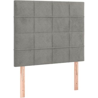 vidaXL Cabecero Con Luces Led Terciopelo Gris Claro 100x5x118/128 Cm Vidaxl