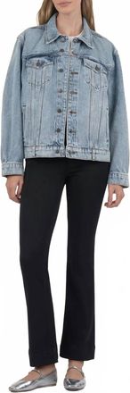 Kut from the Kloth Emmy Boyfriend Denim Jacket In Defendent With Medium Base Wash