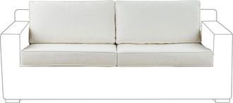 Beliani Beliani - Conjunto De Fundas De Coj&iacute;n De Exterior Para Asiento Y Respaldo De Sof&aacute; De Tejido De Poli&eacute;ster Blanco Ardea