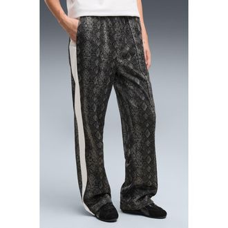Puma T7 Snake Print Track Pants in Puma Black at Nordstrom, Size X-Large
