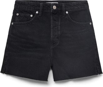 Mango Button Fly Fray Hem Denim Shorts in Open Grey at Nordstrom, Size 10
