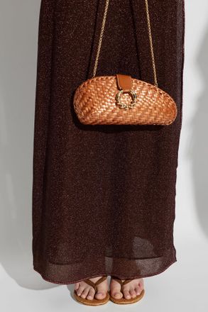 Rodo Clutch Bag With Logo, Womens, Brown