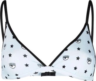 Chiara Ferragni Reggiseno Push-up Eye-star - Dames - BHs - Blauw - M - Katoen - Ondergoed