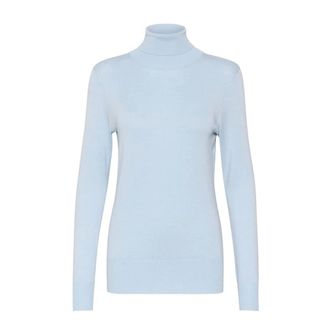 Kaffe Maglione Collo Alto Celeste - - Knitwear - Donna - Blu - XS