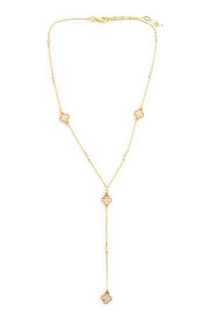 Panacea Clover Station Y-Drop Necklace in White at Nordstrom Rack