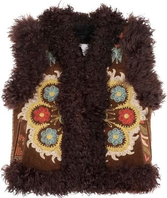 Zazi Canotta con ricamo - Marrone