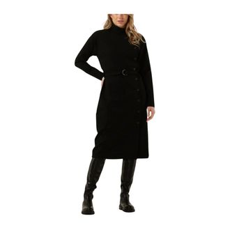 Simple Eef Jer-rayon Midi Jurk Zwart - Dames - Casual kleedjes - Zwart - XS - Rayon - Kleedjes